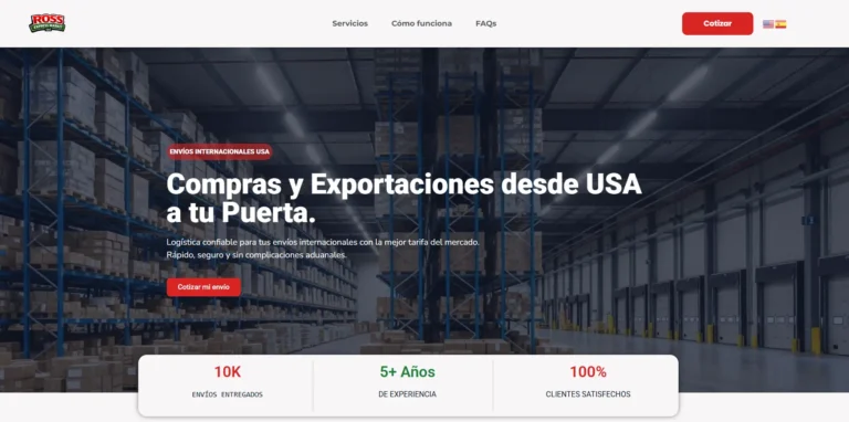 Página de inicio de Ross Express Market — logística y envíos internacionales EE.UU. a Latinoamérica